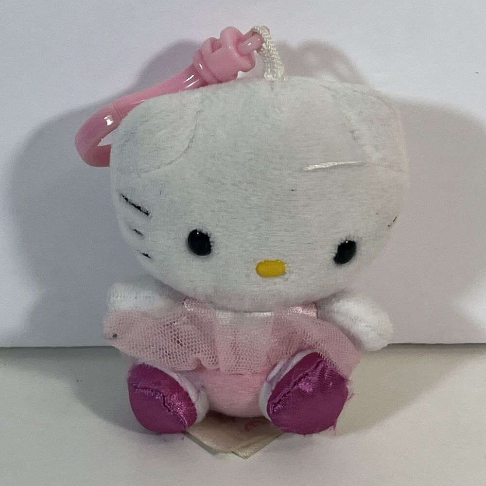 Hello Kitty Ballerina Plush Doll 3.75"w Ty Brand Backpack Clip